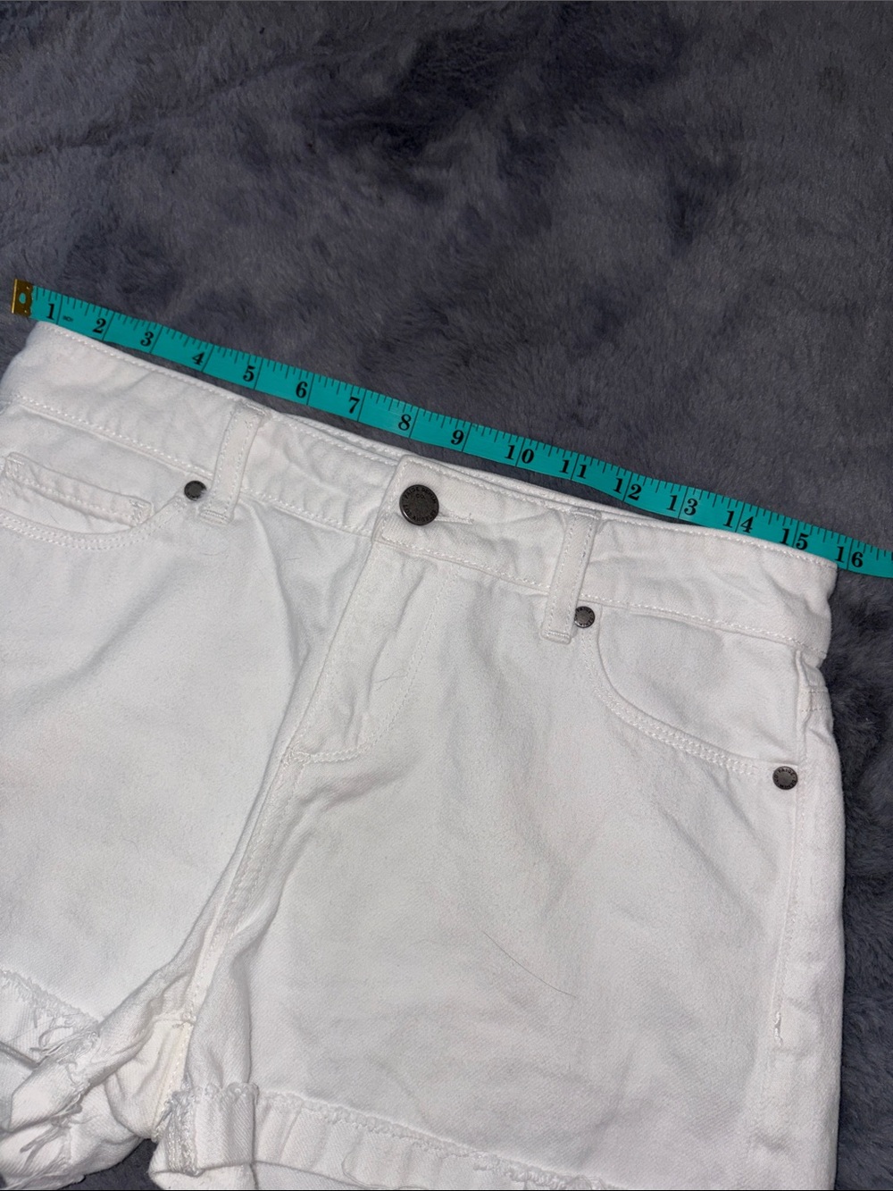 PAIGE White Frayed Hem Denim Shorts - Picture 4 of 5